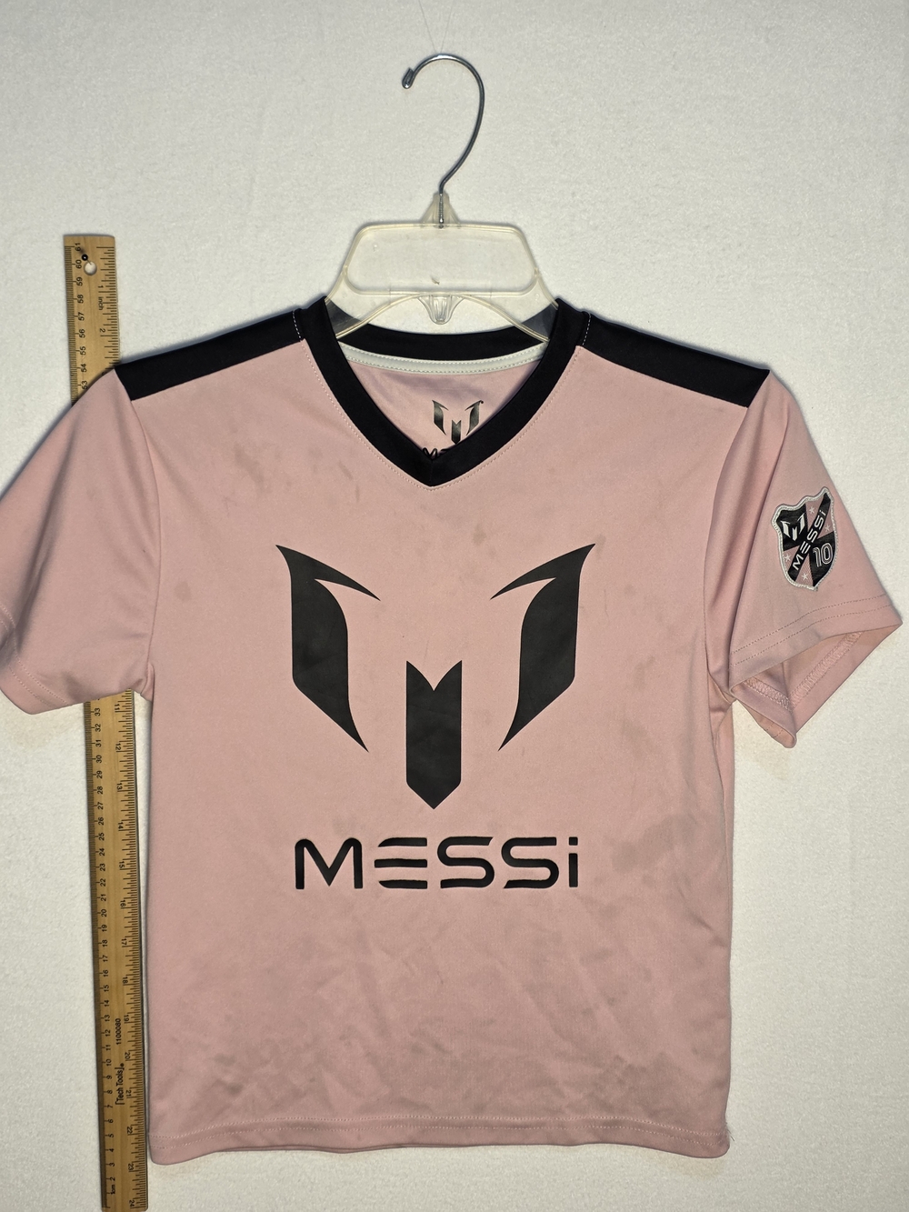 Messi Collection Pink Soccer Jersey Youth Medium Graphic Athletic Shirt